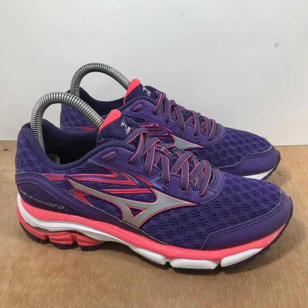 Mizuno Women Wave Inspire 12 Purple J1GD164403 Running Shoes Size 7